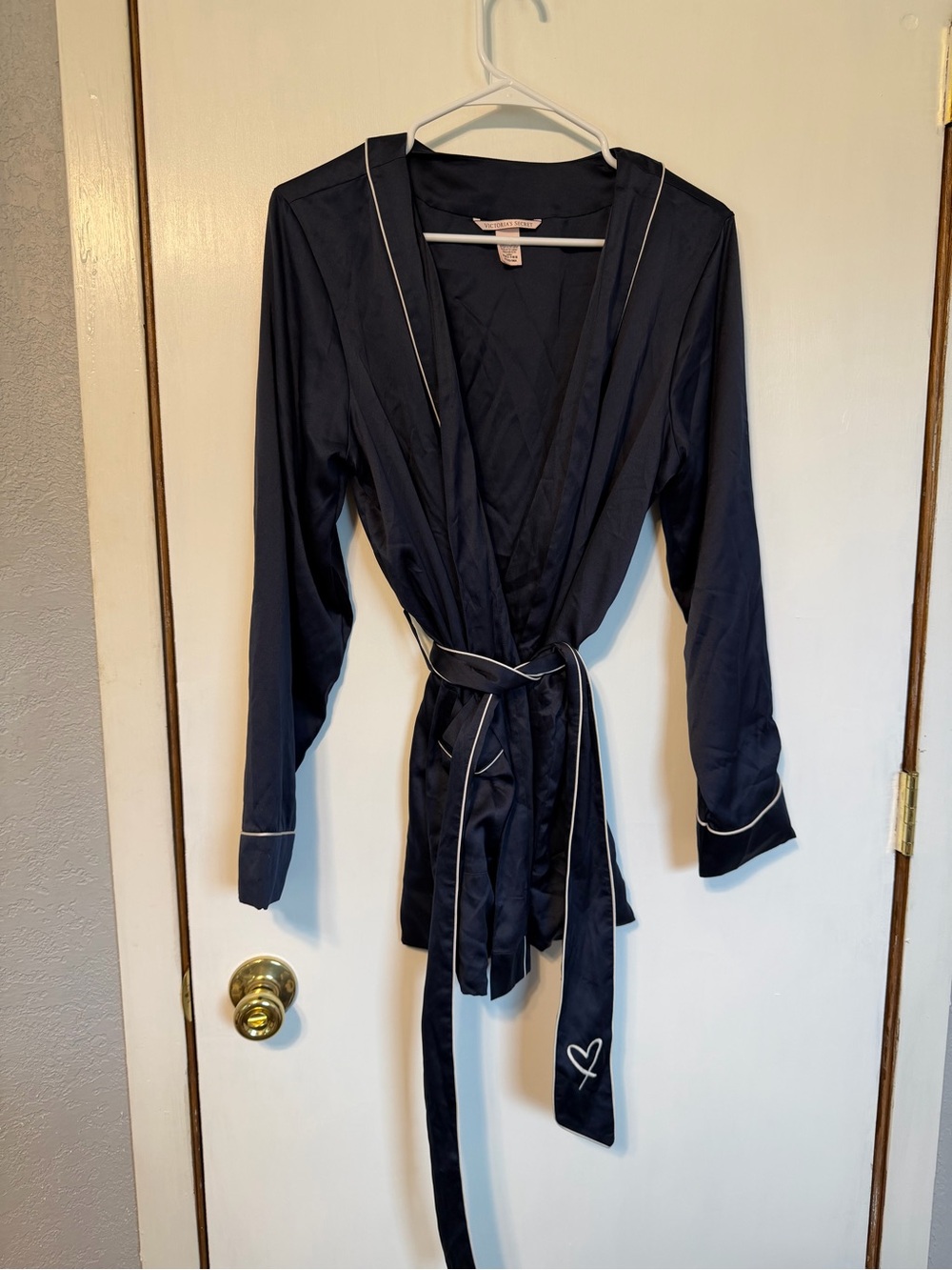 Victoria's Secret Navy Robe with White Piping